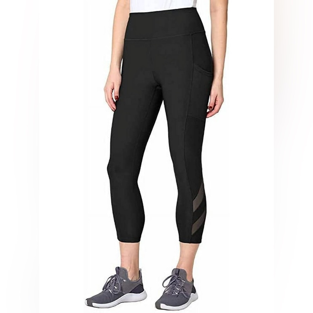 Mondetta Mid Weight High Waist Mesh Leggings Yoga Workout Gym Running Activewear - Picture 2 of 16